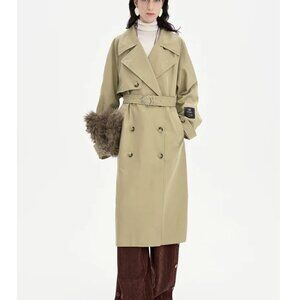 Selfwho Old money style khaki trench coat